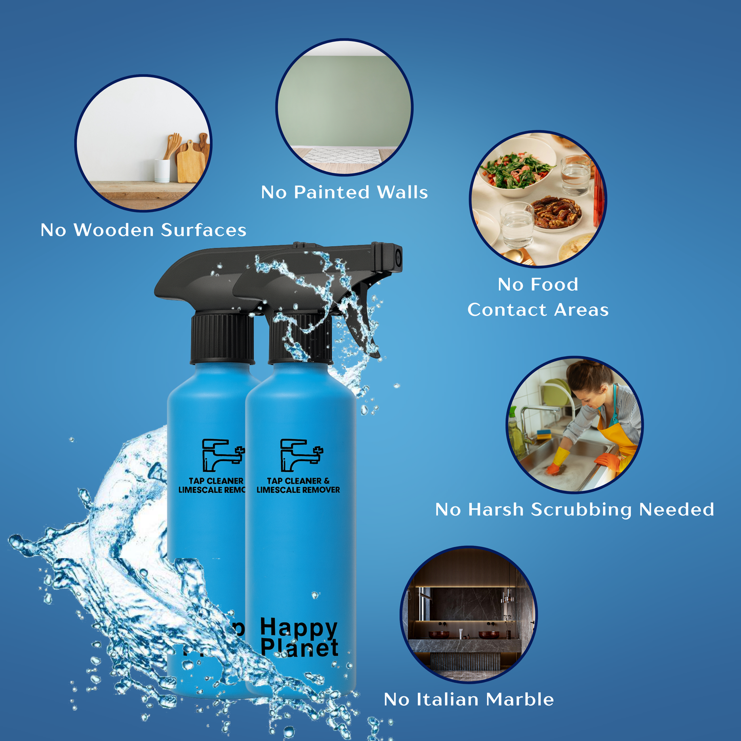 Happy Planet Tap Cleaner & Limescale Remover - Pack of 2 | 500 ML