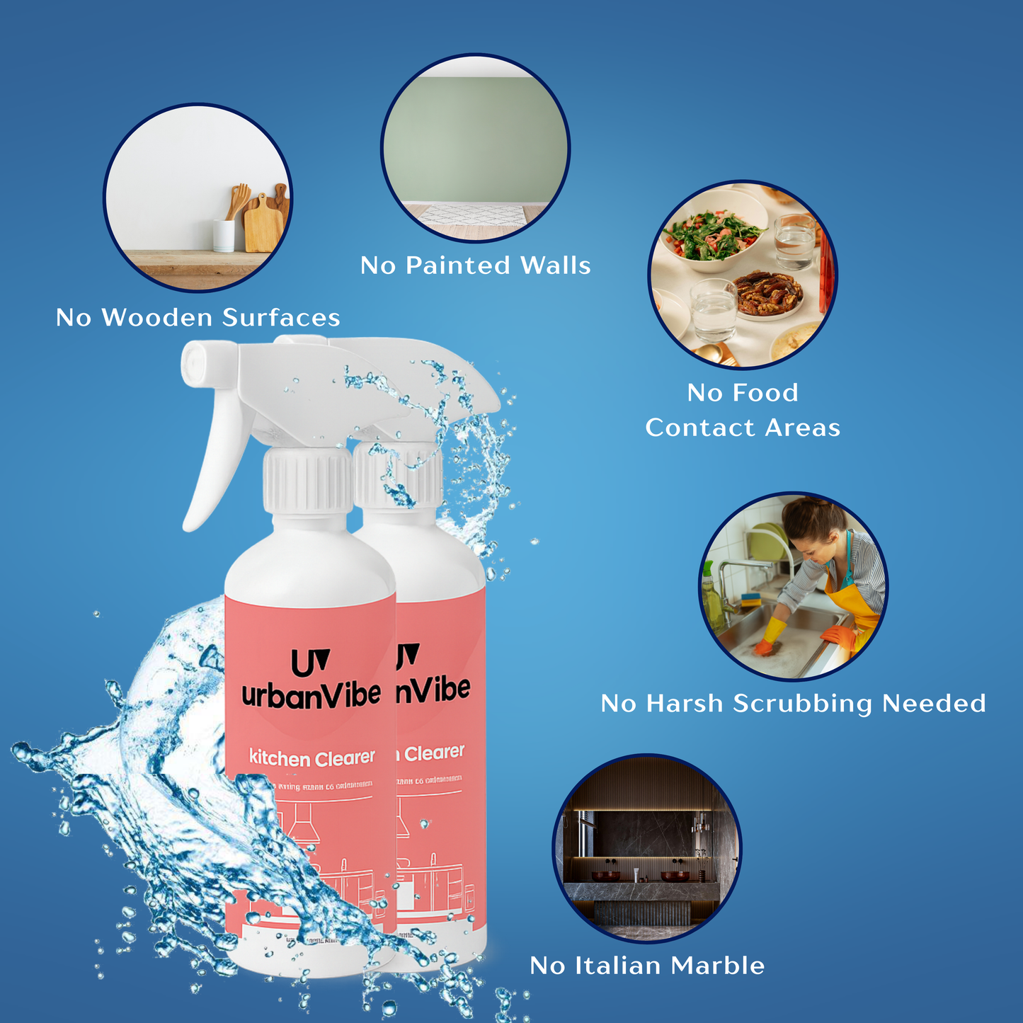 UrbanVibe Cleaner Spray Grease Remover – Pack of 2 (500ml)